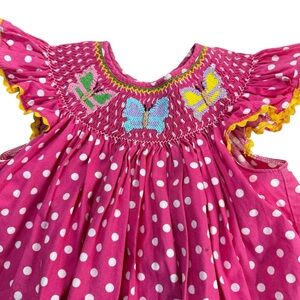 Vintage RARE 90s Girl’s Chocolate Soup pink polka dot Butterfly 4T